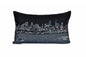 14" X 24" Dark Gray And White Philadelphia Nighttime Skyline Lumbar Decorative Pillow