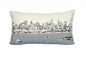 14" X 24" Cream Philadelphia Daylight Skyline Lumbar Decorative Pillow