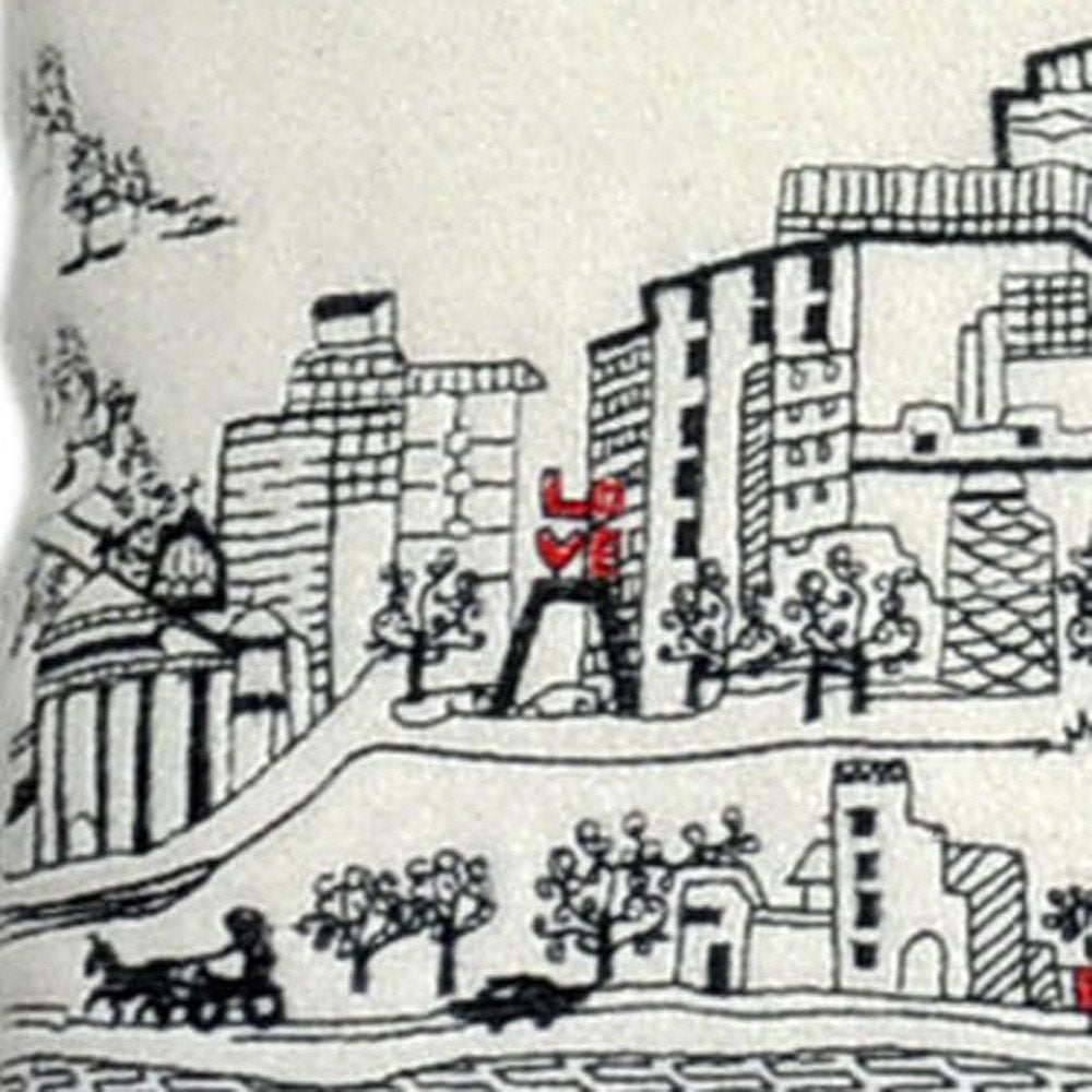 14" X 24" Cream Hometown Pride Wool Lumbar Throw Pillow