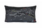 14" X 24" Dark Gray And White Pittsburgh Nighttime Skyline Lumbar Decorative Pillow