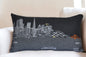 25" Black San Francisco Nighttime Skyline Lumbar Decorative Pillow