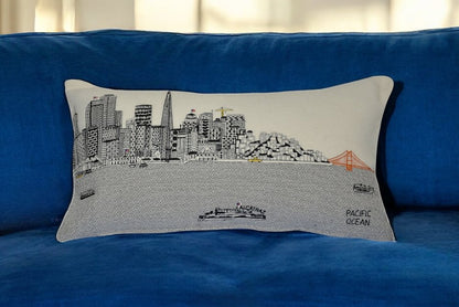 14" X 24" Cream Hometown Pride Wool Lumbar Throw Pillow