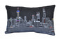 14" X 24" Black Gray and White Hometown Pride Wool Lumbar Throw Pillow