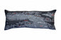 14" X 35" Dark Gray And White Amsterdam Nighttime Skyline Lumbar Decorative Pillow