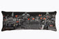 14" X 35" Dark Gray And White Annapolis Nighttime Skyline Lumbar Decorative Pillow