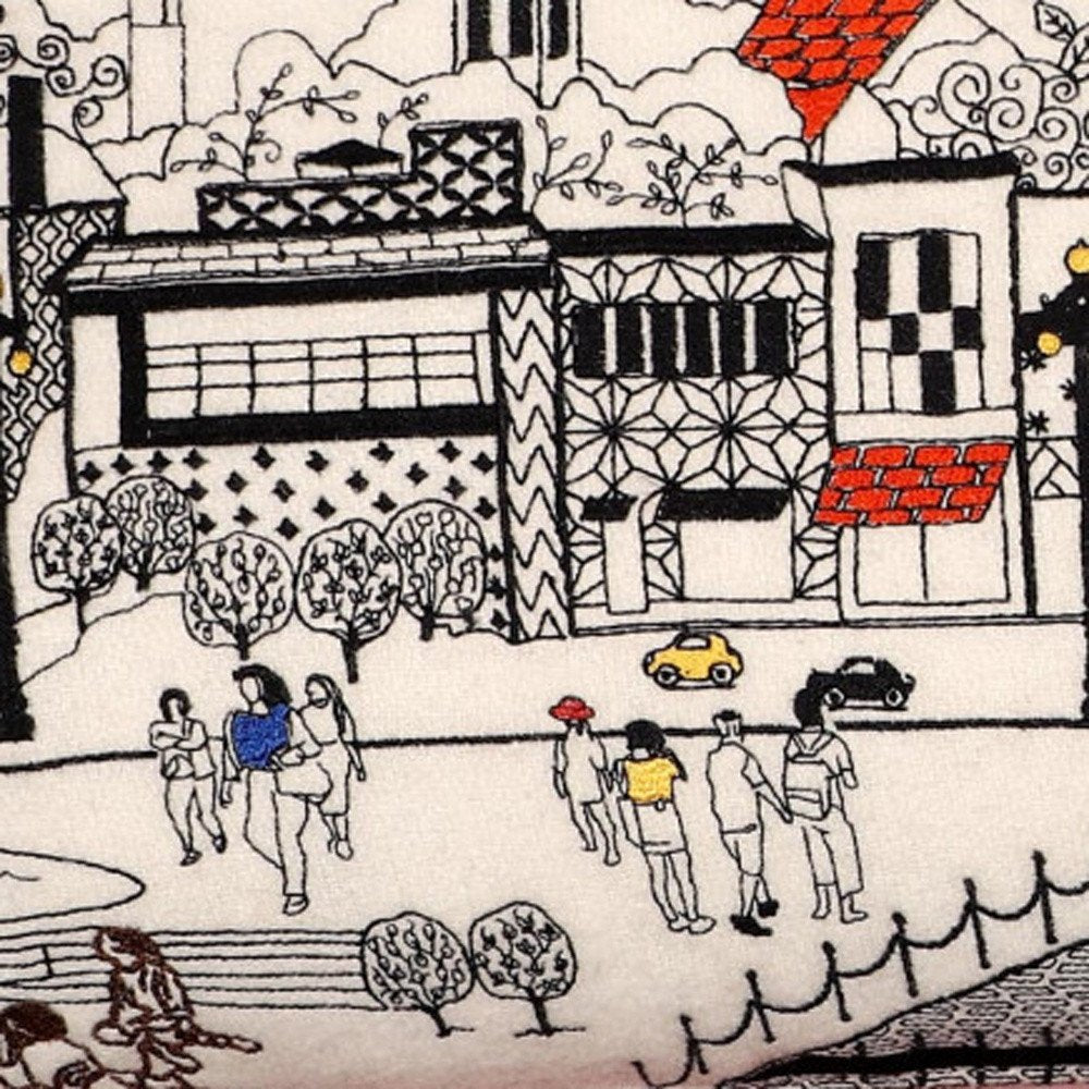 14" X 35" Cream Hometown Pride Wool Lumbar Throw Pillow