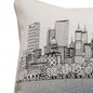14" X 35" Cream Atlanta Daytime Skyline Lumbar Decorative Pillow