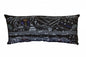 14" X 35" Dark Gray And White Breckenridge Nighttime Skyline Lumbar Decorative Pillow