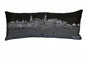 14" X 35" Dark Gray And White Charleston Nighttime Skyline Lumbar Decorative Pillow