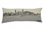 14" X 35" Cream Lumbar Charleston Hometown Pride Wool Throw Pillow with Embroidery