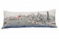 14" X 35" Cream Chicago Daylight Skyline Lumbar Decorative Pillow