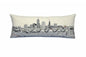 14" X 35" Cream Cleveland Daylight Skyline Lumbar Decorative Pillow