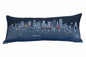 14" X 35" Dark Gray And White Dallas Nighttime Skyline Lumbar Decorative Pillow
