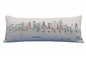 14" X 35" Cream Dallas Daylight Skyline Lumbar Decorative Pillow