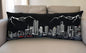 35" Black Denver Nighttime Skyline Lumbar Decorative Pillow