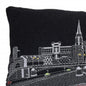 14" X 35" Black Gray and White Hometown Pride Wool Lumbar Throw Pillow
