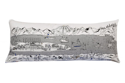 14" X 35" Cream Hometown Pride Wool Lumbar Throw Pillow