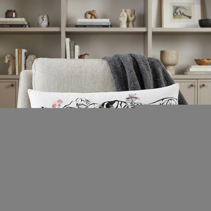 14" X 35" Cream Jackson Daylight Skyline Lumbar Decorative Pillow