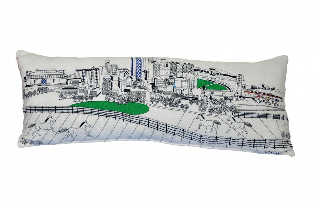 14" X 35" Cream Hometown Pride Wool Lumbar Throw Pillow