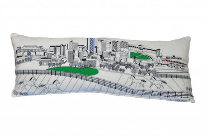 14" X 35" Cream Lexington Daylight Skyline Lumbar Decorative Pillow