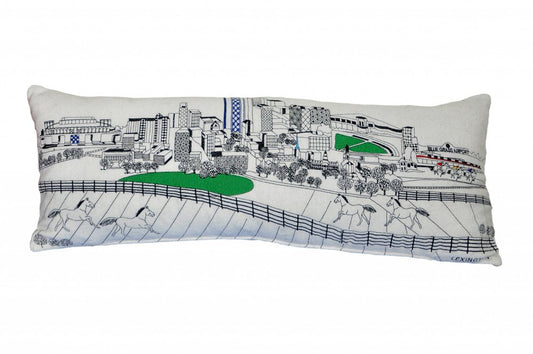 14" X 35" Cream Lexington Daylight Skyline Lumbar Decorative Pillow