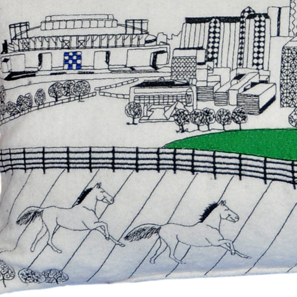 14" X 35" Cream Hometown Pride Wool Lumbar Throw Pillow