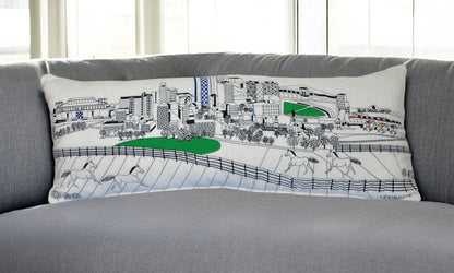 14" X 35" Cream Hometown Pride Wool Lumbar Throw Pillow