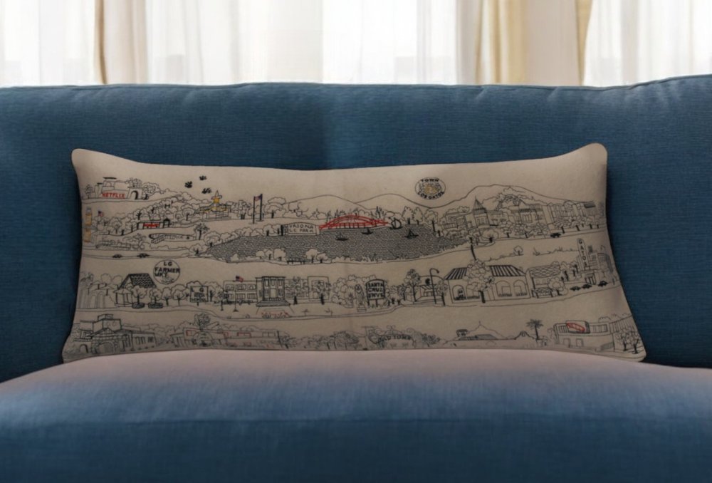 14" X 35" Cream Hometown Pride Wool Lumbar Throw Pillow