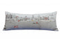 14" X 35" Cream Los Angeles Daylight Skyline Lumbar Decorative Pillow