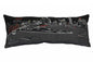 14" X 35" Dark Gray And White Memphis Nighttime Skyline Lumbar Decorative Pillow