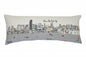 14" X 35" Cream Miami Daylight Skyline Lumbar Decorative Pillow