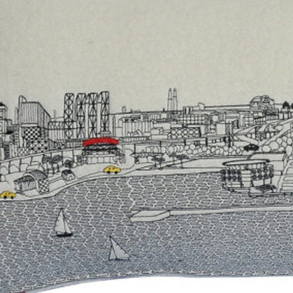 14" X 35" Cream Hometown Pride Wool Lumbar Throw Pillow