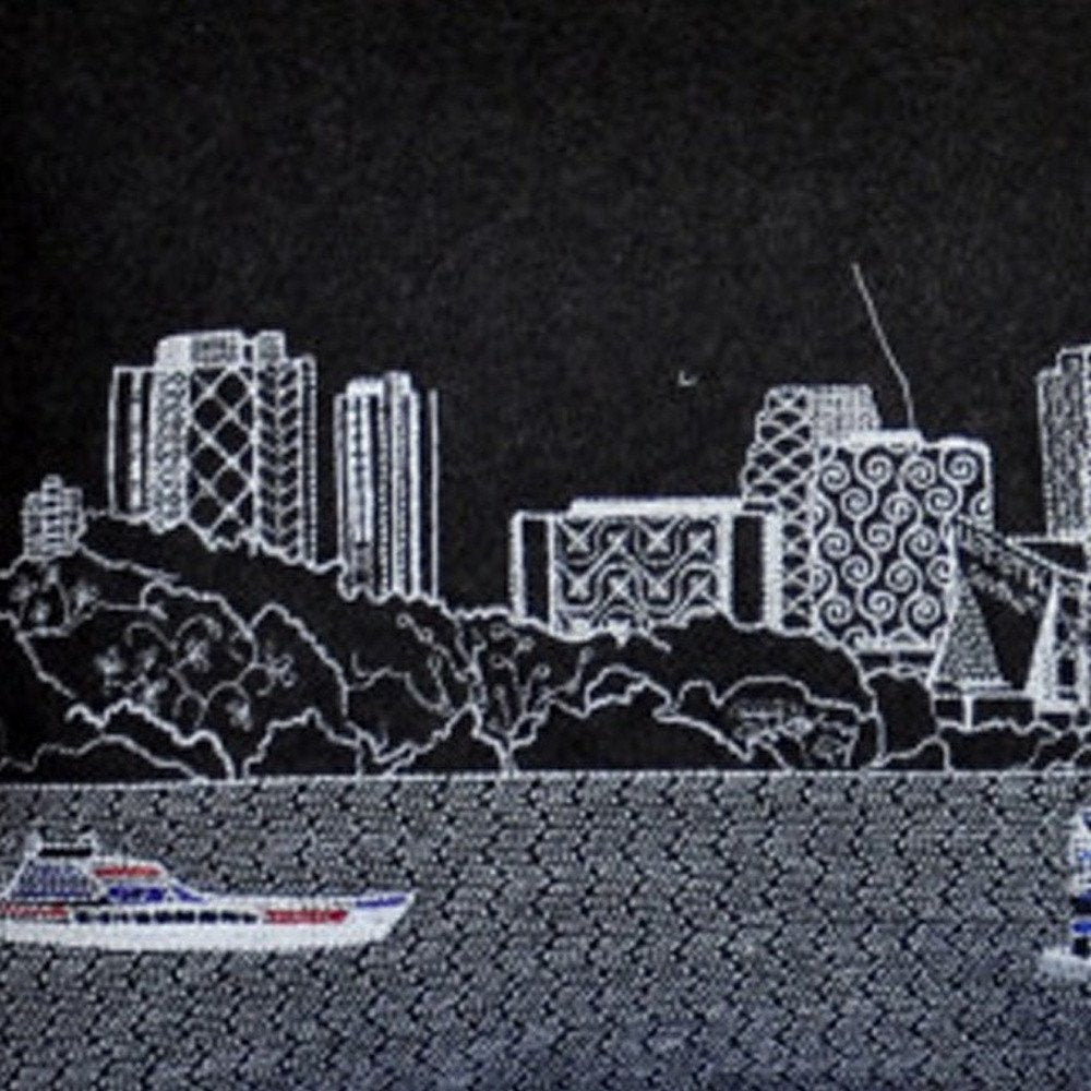 14" X 35" Dark Gray And White Minneapolis Nighttime Skyline Lumbar Decorative Pillow