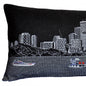 14" X 35" Black Gray and White Hometown Pride Wool Lumbar Throw Pillow