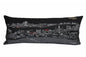 14" X 35" Dark Gray And White New Orleans Nighttime Skyline Lumbar Decorative Pillow