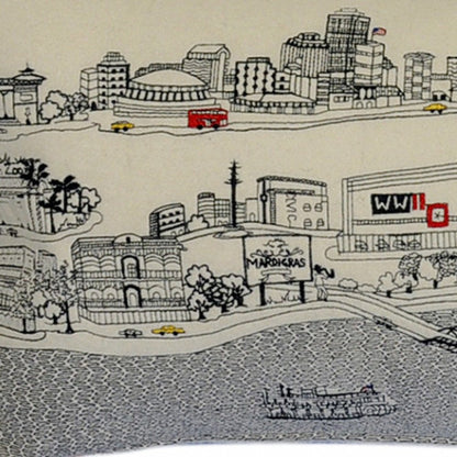 14" X 35" Cream Hometown Pride Wool Lumbar Throw Pillow