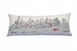 14" X 35" Cream NYC Daylight Skyline Lumbar Decorative Pillow
