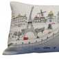 14" X 35" Cream Paris Daylight Skyline Lumbar Decorative Pillow