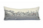 14" X 35" Cream Philadelphia Daylight Skyline Lumbar Decorative Pillow