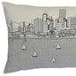 14" X 35" Cream Portland Daylight Skyline Lumbar Decorative Pillow