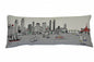 14" X 35" Cream San Diego Daylight Skyline Lumbar Decorative Pillow
