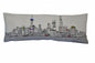 14" X 35" Cream Shanghai Daylight Skyline Lumbar Decorative Pillow