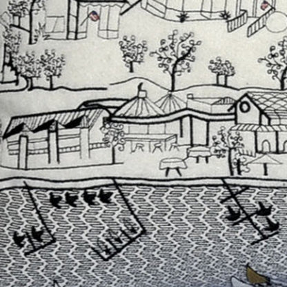 14" X 35" Cream Hometown Pride Wool Lumbar Throw Pillow