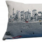 14" X 35" Cream Sydney Daylight Skyline Lumbar Decorative Pillow