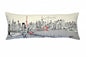 14" X 35" Cream Tokyo Daylight Skyline Lumbar Decorative Pillow