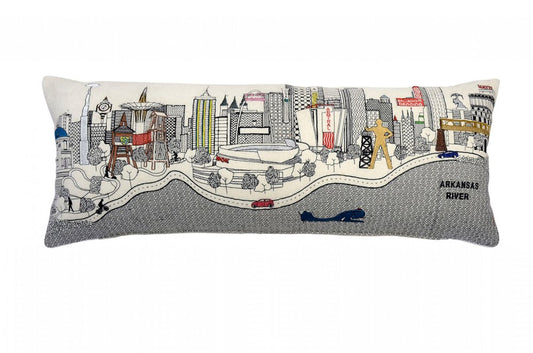 14" X 35" Cream Hometown Pride Wool Lumbar Throw Pillow