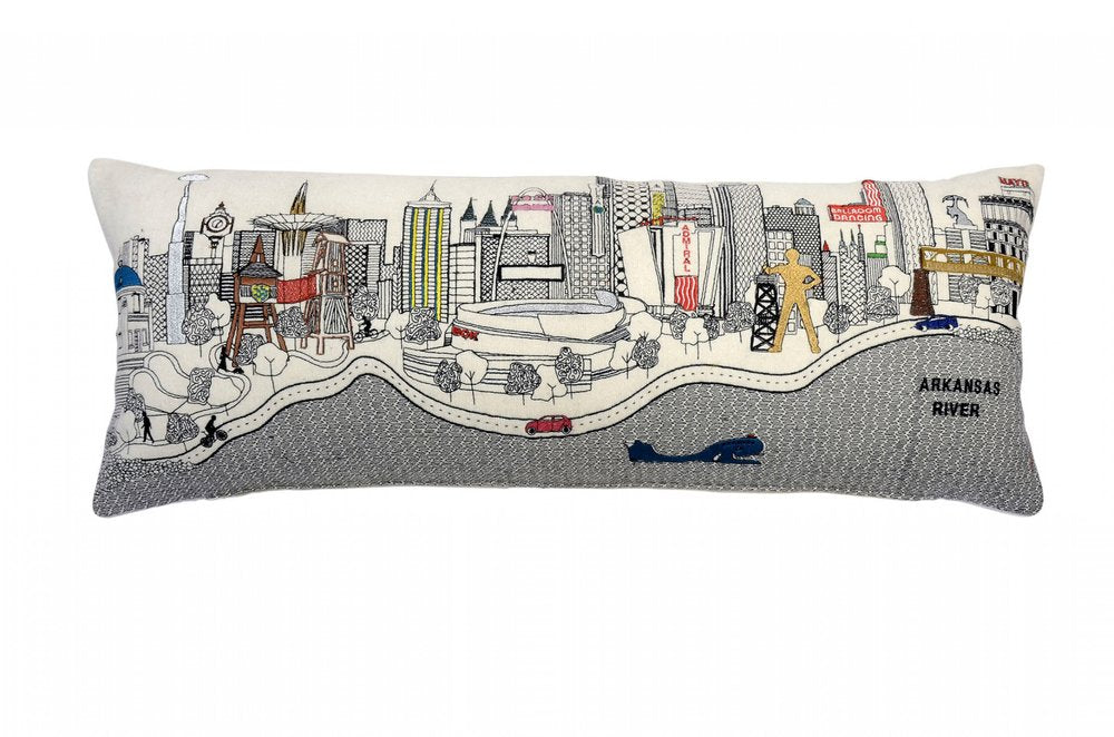 14" X 35" Cream Hometown Pride Wool Lumbar Throw Pillow