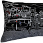14" X 35" Dark Gray And White Vail Nighttime Skyline Lumbar Decorative Pillow