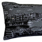 14" X 35" Dark Gray And White Venice Nighttime Skyline Lumbar Decorative Pillow