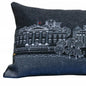 14" X 35" Dark Gray And White Washington DC Nighttime Skyline Lumbar Decorative Pillow